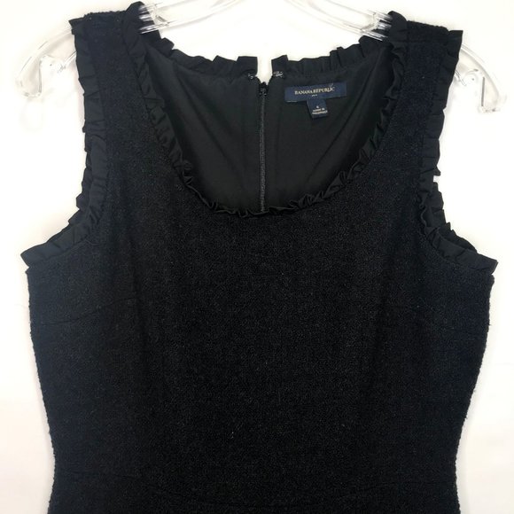 Banana Republic Woman’s Dress sz 6 Sheath Career Fully Black Wool Blend - Picture 2 of 8